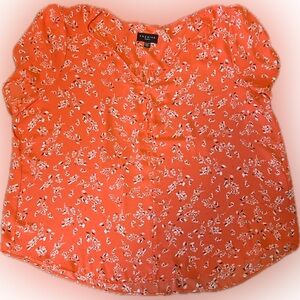 Womens Premise Button down short sleeve Blouse size 3X